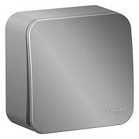 Выключатель кнопочный накладной Systeme Electric Blanca 1-кл. алюминий картинка